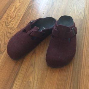 Burgundy Birkenstock Clogs